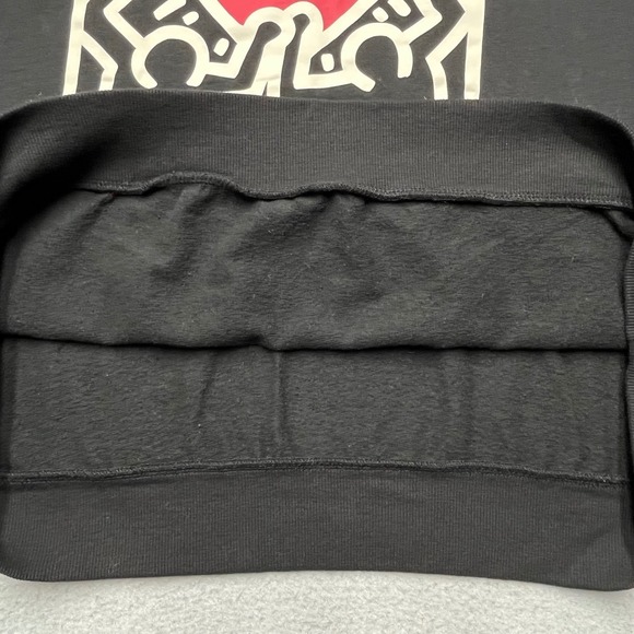 Keith Haring Heart Graphic Sweatshirt Black Mens XL Pop Art Crewneck Pullover - Picture 4 of 9